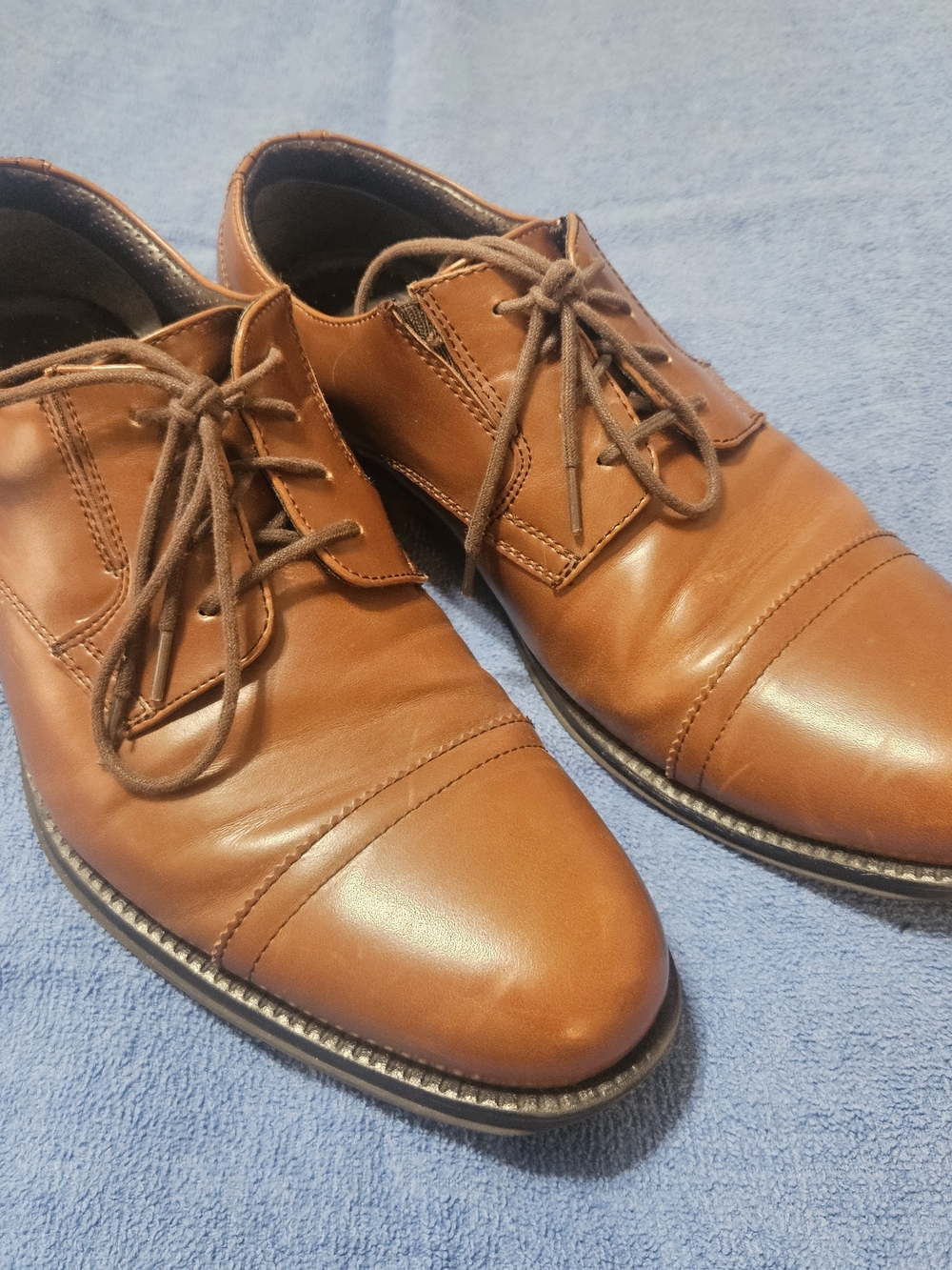 Dockers Mens Garfield Dress Oxford Size 9.5 M Brown Faux Leather  90-36452